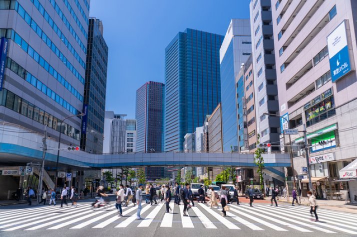 田町駅前の街並み